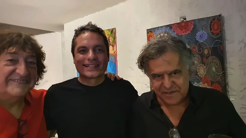 Aldrin Gandra entre Toninho Horta e Murilo Antunes